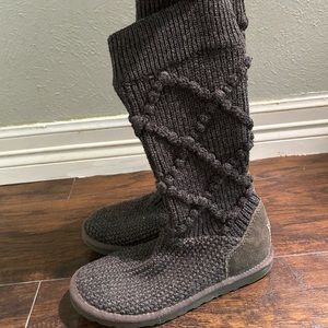 UGG Australia Classic Argyle Cable Knit Boots Gray Women’s US 6.5 EU 37